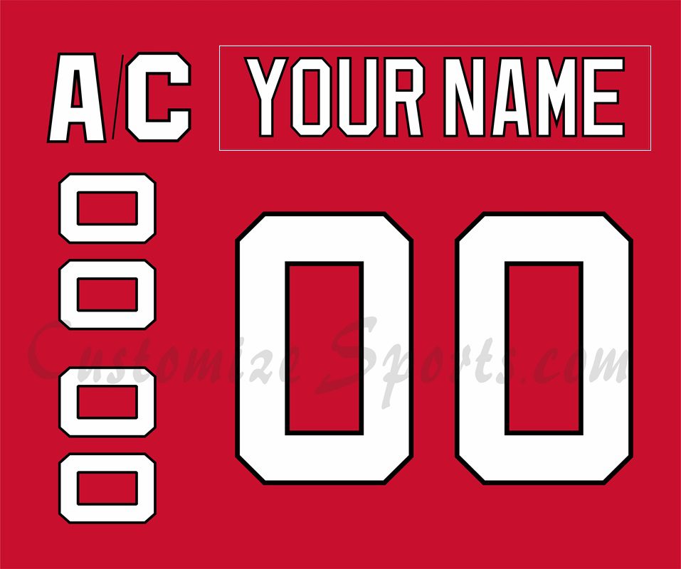 New Jersey Devils Customized Number Kit For 2017-Present Home Jersey