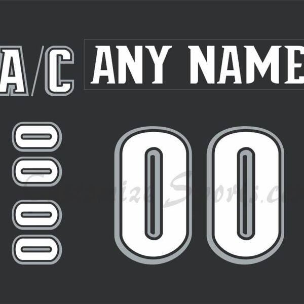 Worcester Sharks Customized Number Kit for 2006-2015 Black Jersey