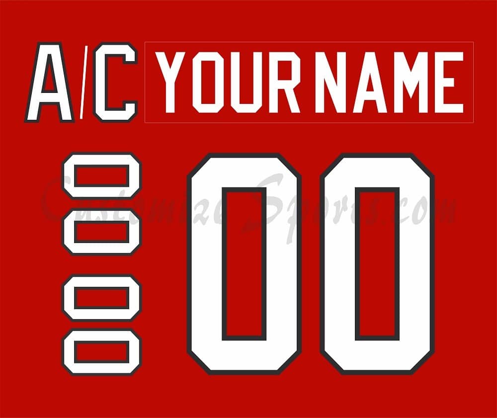 IIHF Team Canada Customized Number Kit for 2010 Red Hockey Jersey