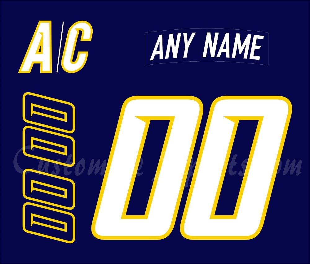 Nashville Predators Customized Number Kit For Starter Navy Jersey