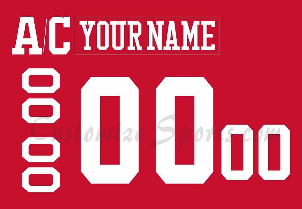 NCAA Boston University Customized Number Kit for 2015-Present Away Hockey Jersey