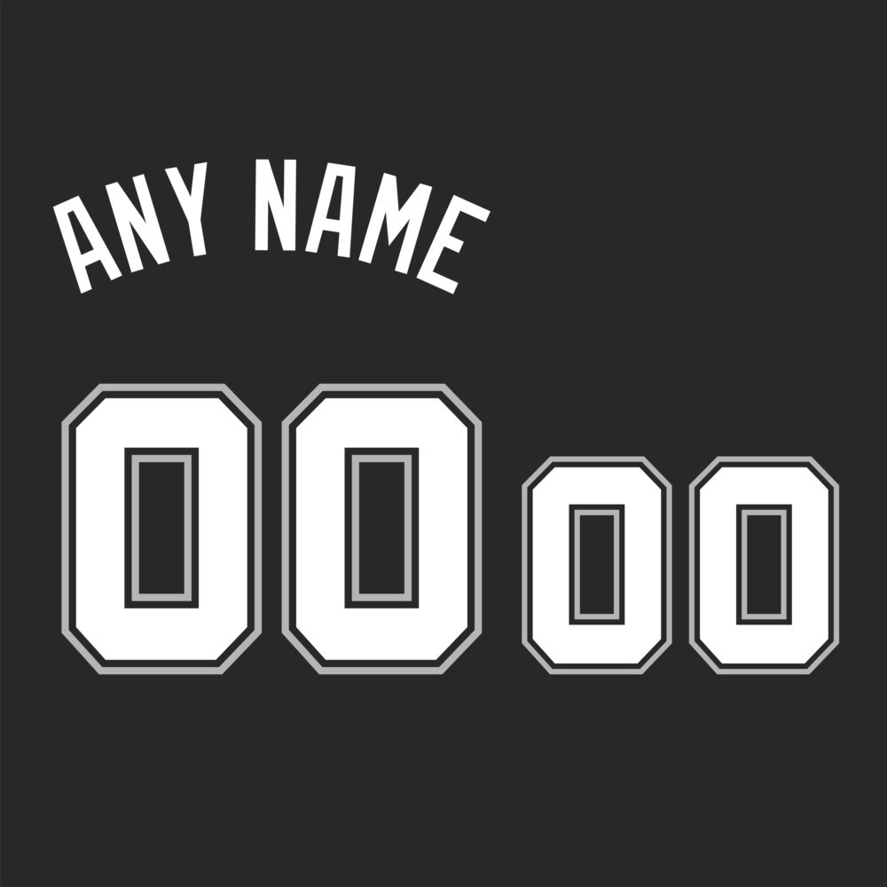 San Antonio Spurs Customized Number Kit for 2002-Present Black Road Jersey