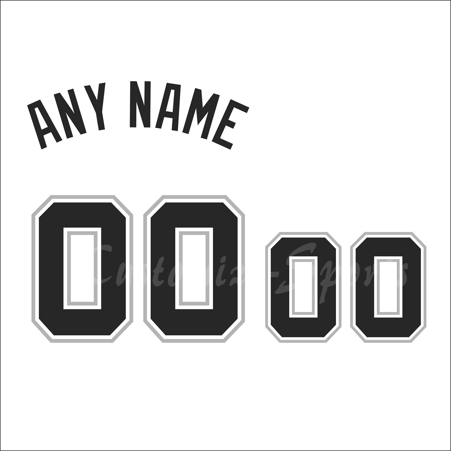 San Antonio Spurs Customized Number Kit for 2002-Present White Home Jersey