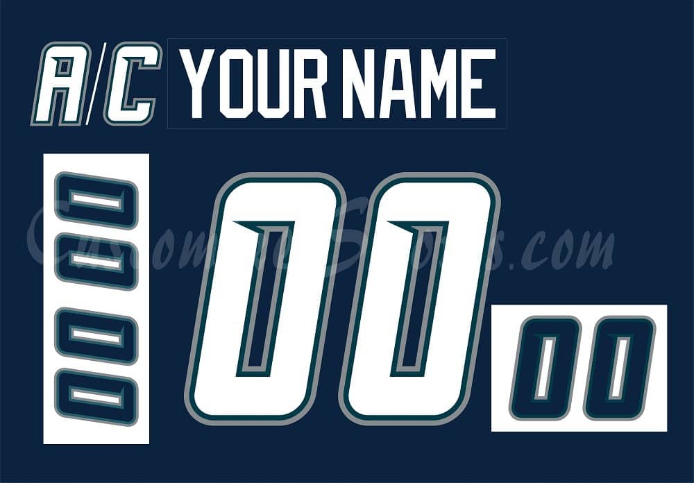 Pensacola Ice Pilots Customized Number Kit for 2002-2003 Navy Jersey