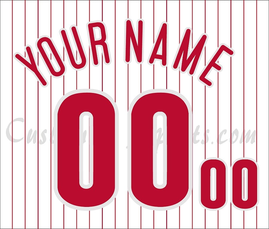 Baseball Philadelphia Phillies Customized Number Kit for 1992-2015 Home Jersey