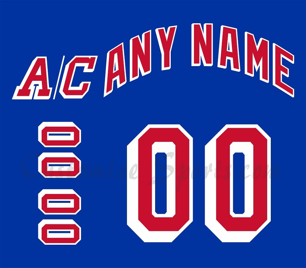 New York Rangers Customized Number Kit For 1999-2003 Away Jersey