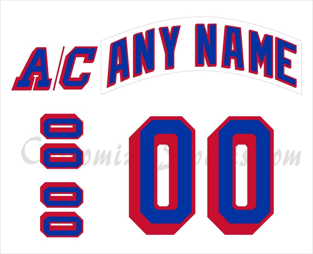 New York Rangers Customized Number Kit For 2017-2025 Away Jersey
