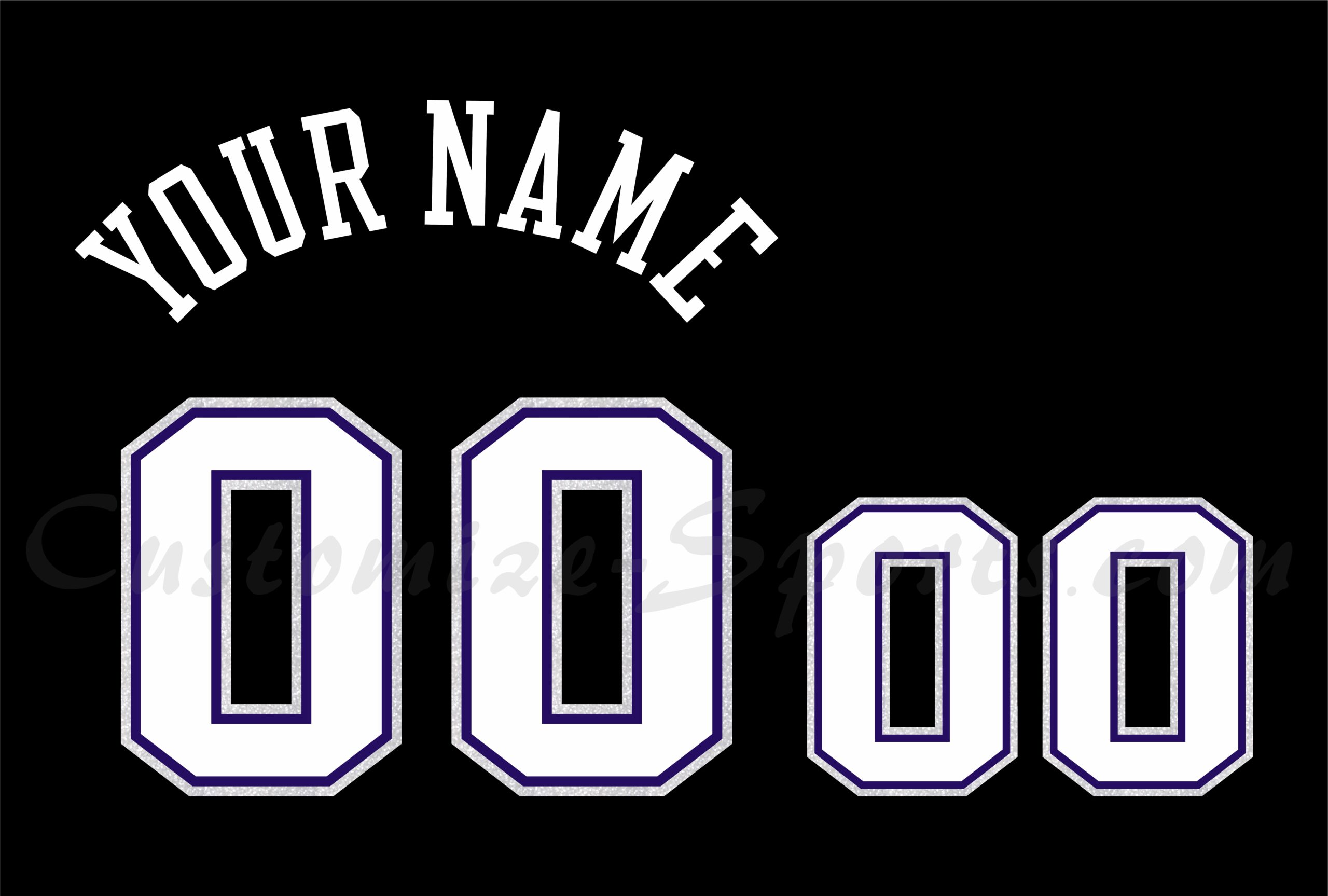 Basketball Sacramento Kings Customized Number Kit for 2000-2001 Hardwood Classic Jersey