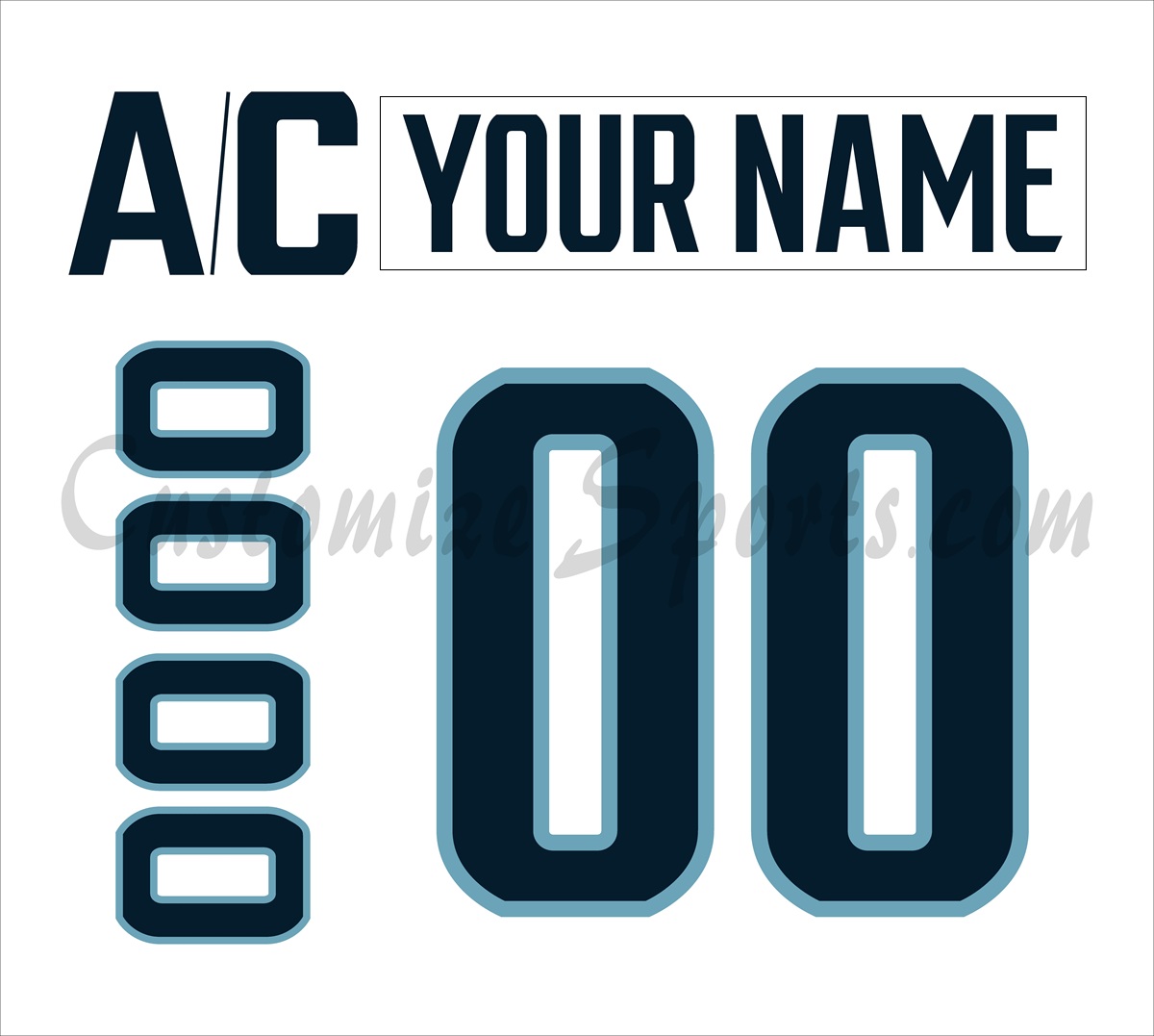 Seattle Kraken Customized Number Kit For 2021-2023 Away Jersey