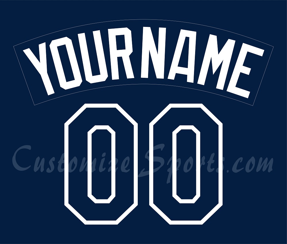 Baseball Tampa Bay Rays Customized Number Kit for 2016-2018 Alternate Navy Jersey