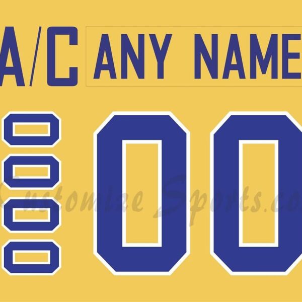 IIHF Team Sweden Customized Number Kit for 2014 Gold Hockey Jersey