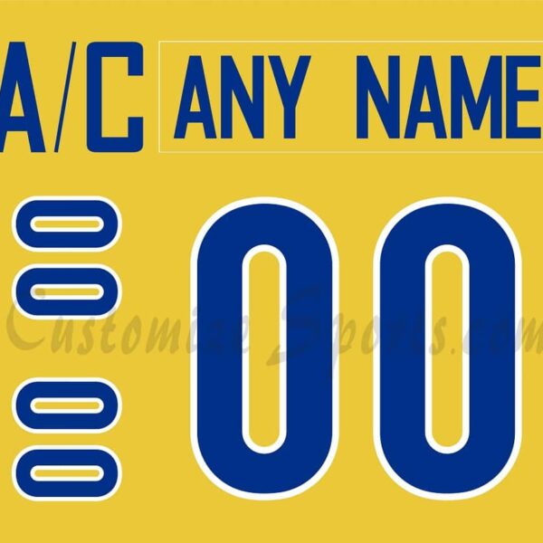 IIHF Team Sweden Customized Number Kit for 2010 Yellow Hockey Jersey