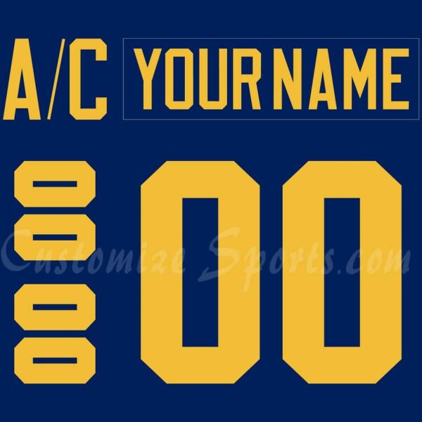 IIHF Team Sweden Customized Number Kit for 2006 Blue Hockey Jersey