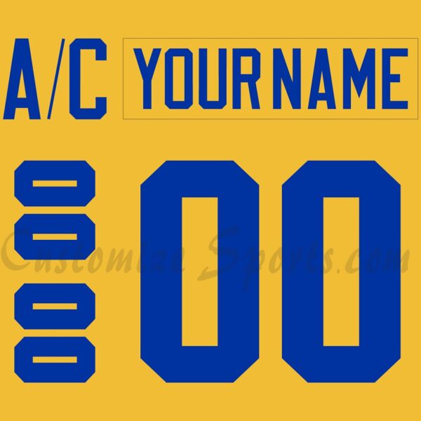 IIHF Team Sweden Customized Number Kit for 2006 Gold Hockey Jersey