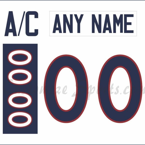 IIHF Team USA Customized Number Kit for 1998 White Hockey Jersey