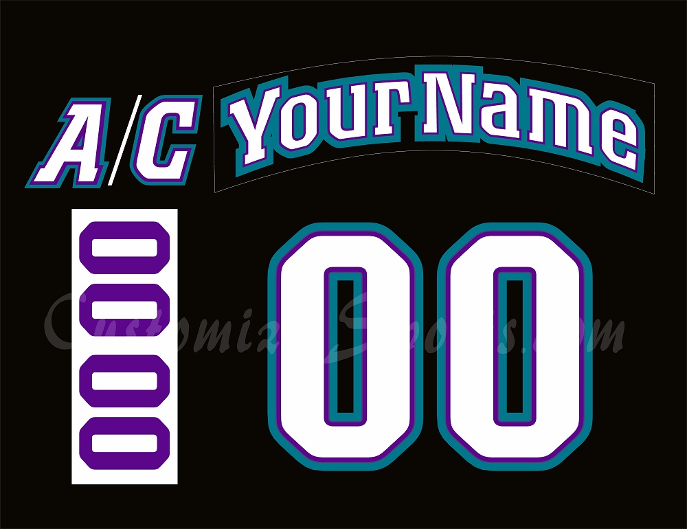 Orlando Solar Bears Customized Number kit for 1995-2001 3rd Black Jersey