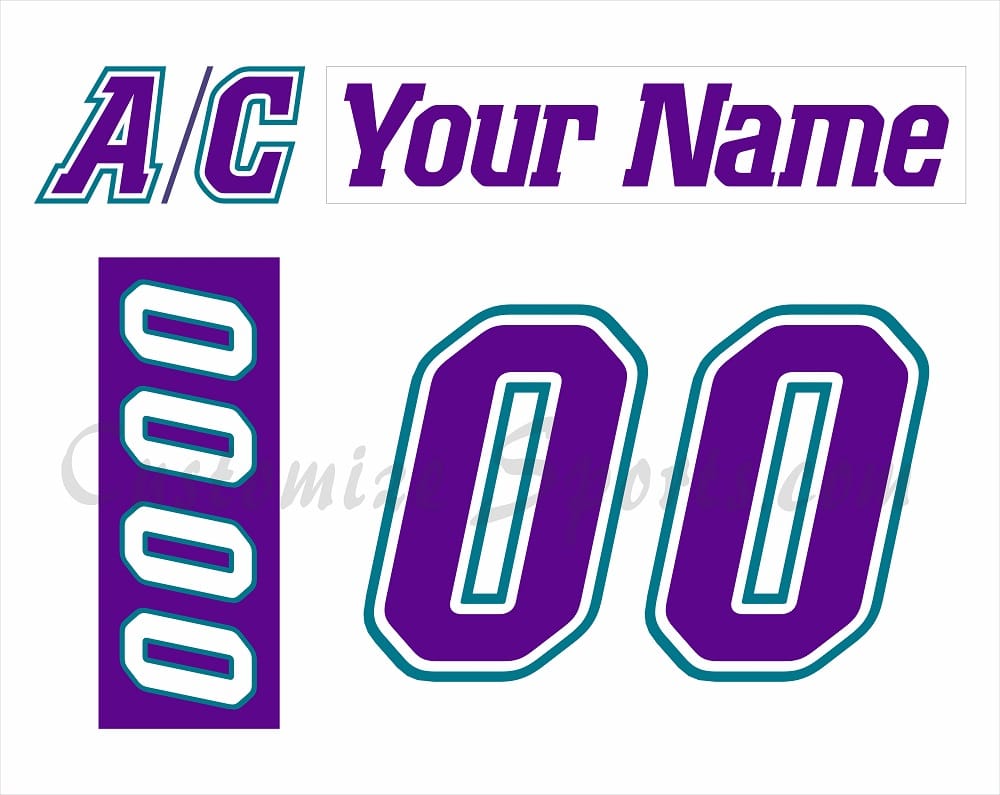 Orlando Solar Bears Customized Number kit for 1995-2001 White Jersey