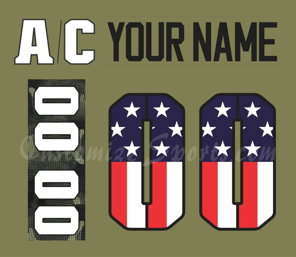 Minnesota Wild Customized Number Kit For 2022 Military Practice Jersey
