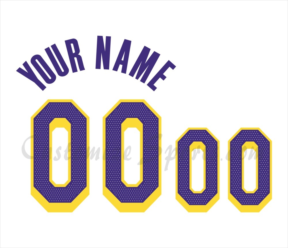Los Angeles Lakers Customized Number Kit for 2018-2021 Association Edition Jersey
