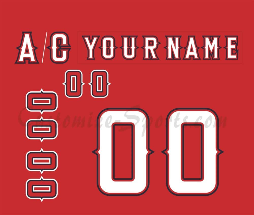 Anaheim Ducks Customized Number Kit for 2015 La Angels Night Jersey