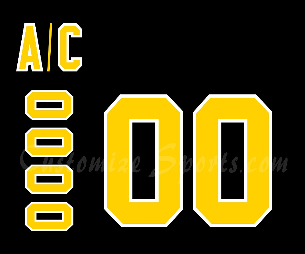 Boston Bruins Customized Number Kit for 1967-1976 Vintage Black Jersey