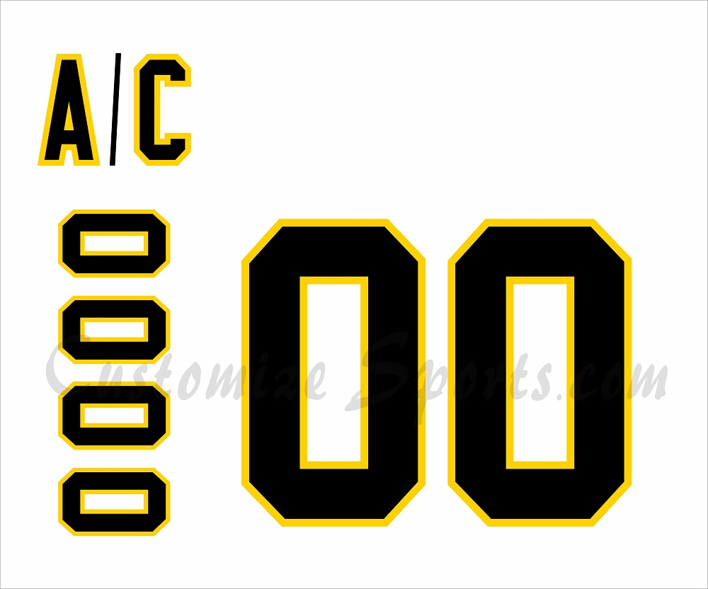 Boston Bruins Customized Number Kit for 1967-1976 Vintage White Jersey