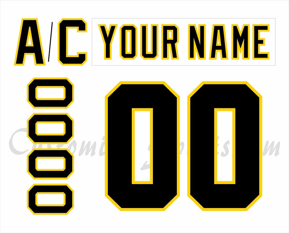 Boston Bruins Customized Number Kit For 1977-1981 Home Jersey