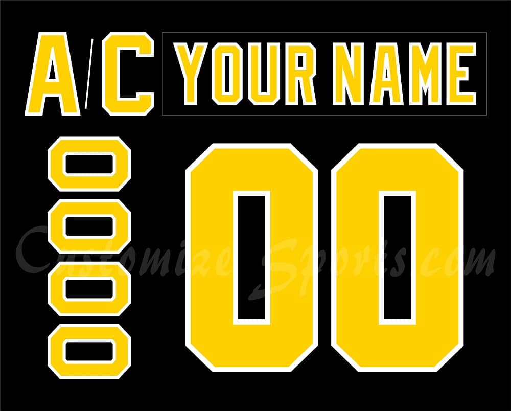 Boston Bruins Customized Number Kit For 1977-1981 Away Jersey