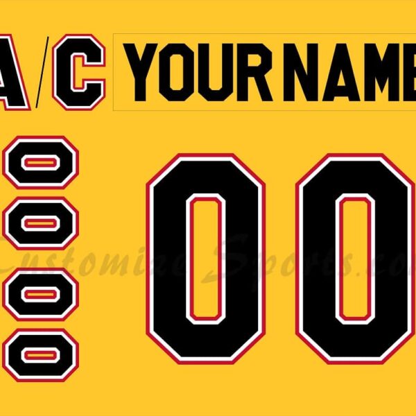 Cincinnati Cyclones Customized Number Kit For 90s Yellow Jersey