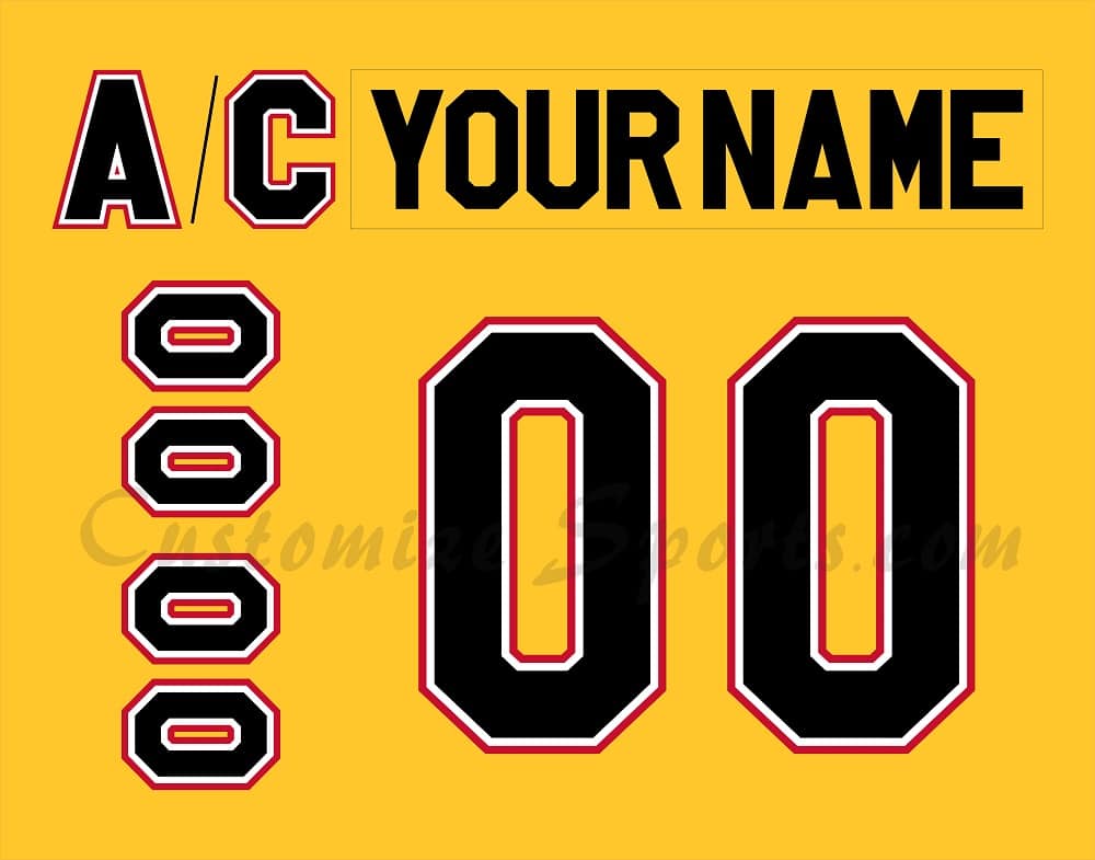 Cincinnati Cyclones Customized Number Kit For 90s Yellow Jersey