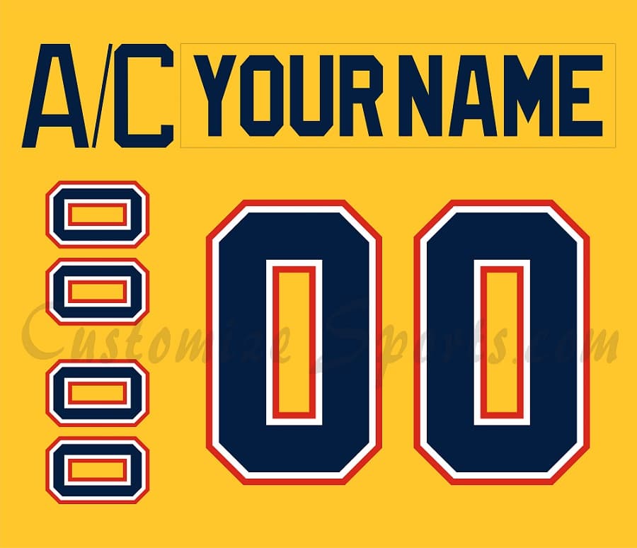 Florida Panthers Customized Number Kit For 1993-1998 Stater Yellow Jersey