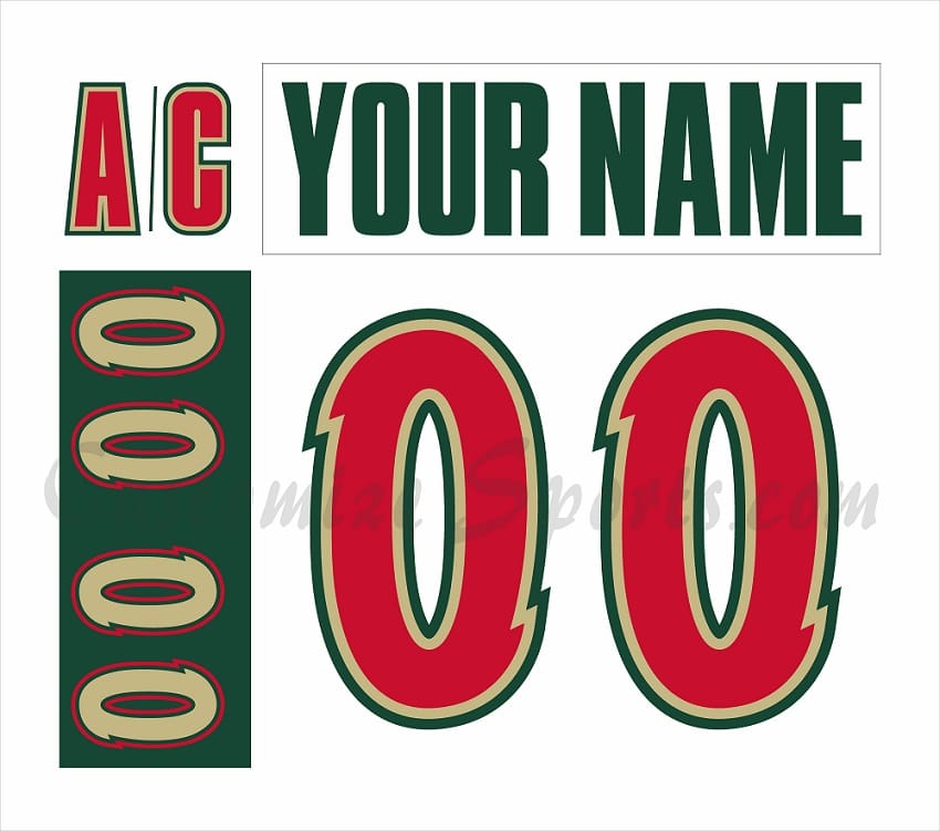 Minnesota Wild Customized Number Kit For 2007-2013 Away Jersey