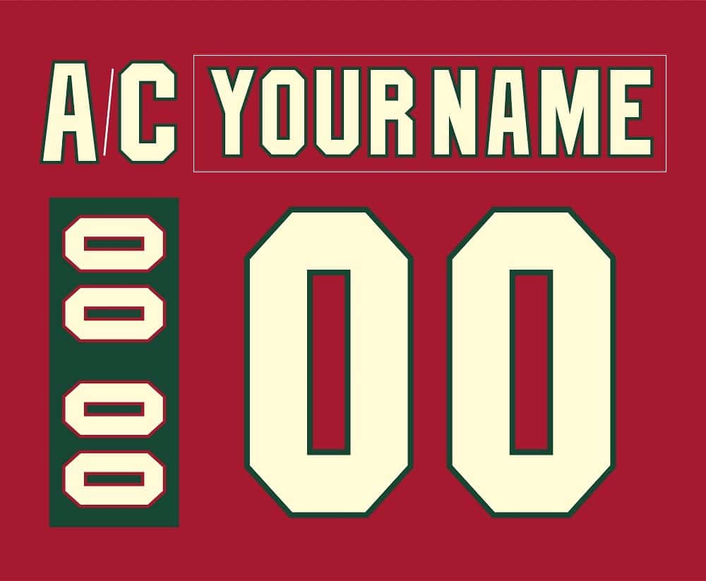 Minnesota Wild Customized Number Kit For 2007-2010 Home Jersey