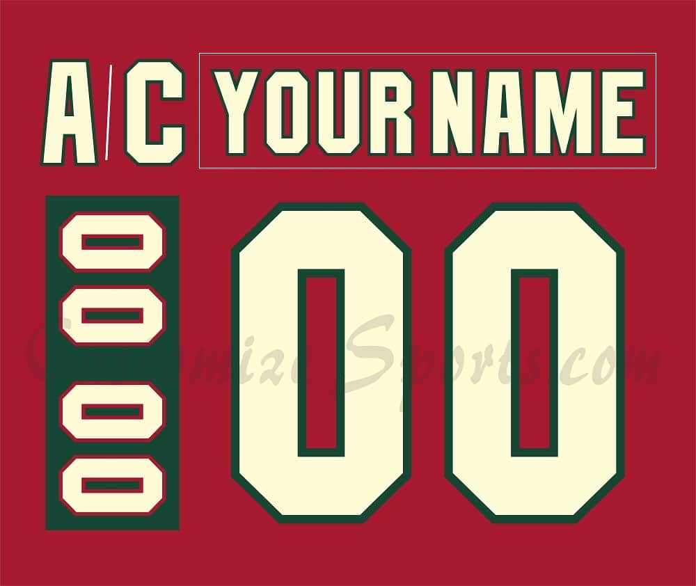 Minnesota Wild Customized Number Kit For 2010-2017 Home Jersey
