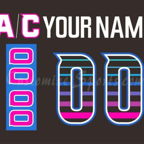 San Diego Gulls Customized Number Kit For 2019-2020 80's Night Jersey