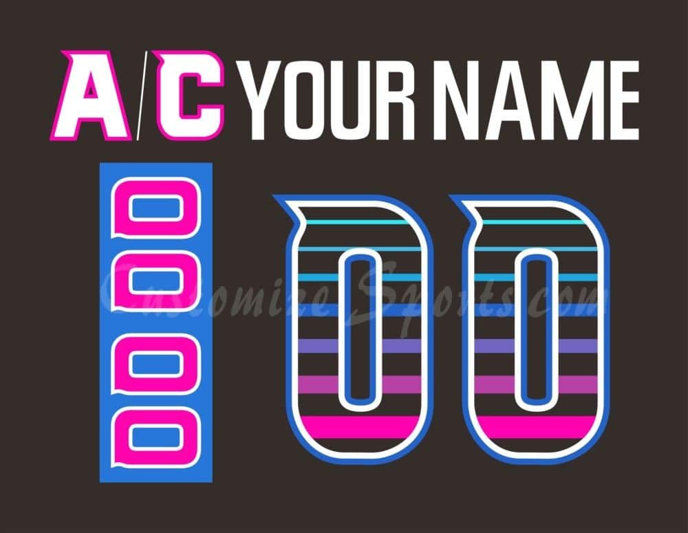 San Diego Gulls Customized Number Kit For 2019-2020 80's Night Jersey