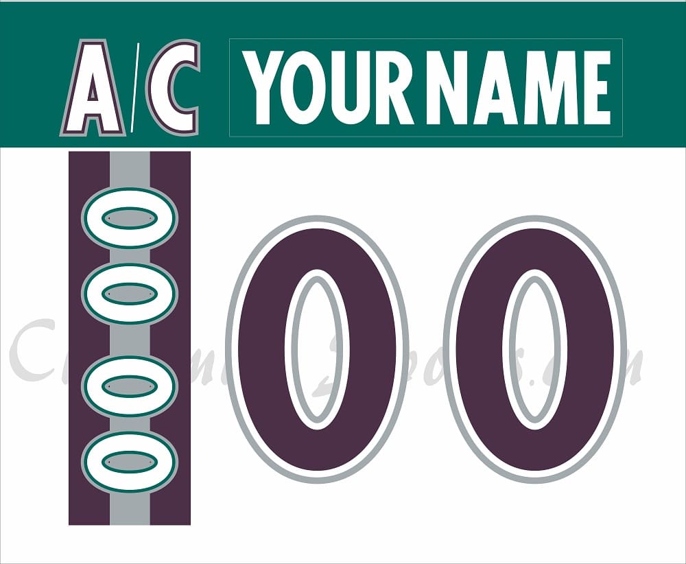 Mighty Ducks of Anaheim Customized Number Kit For 1998-2000 3rd White Jersey