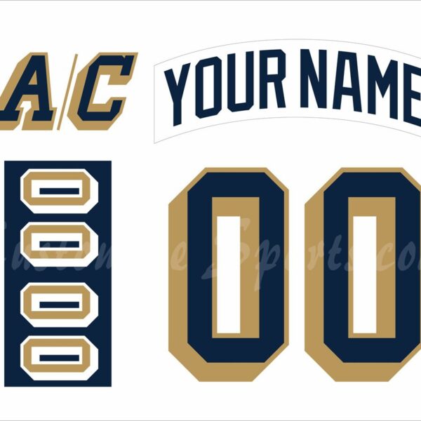 NCAA Notre Dame Customized Number Kit For 1998-2004 Home Hockey Jersey