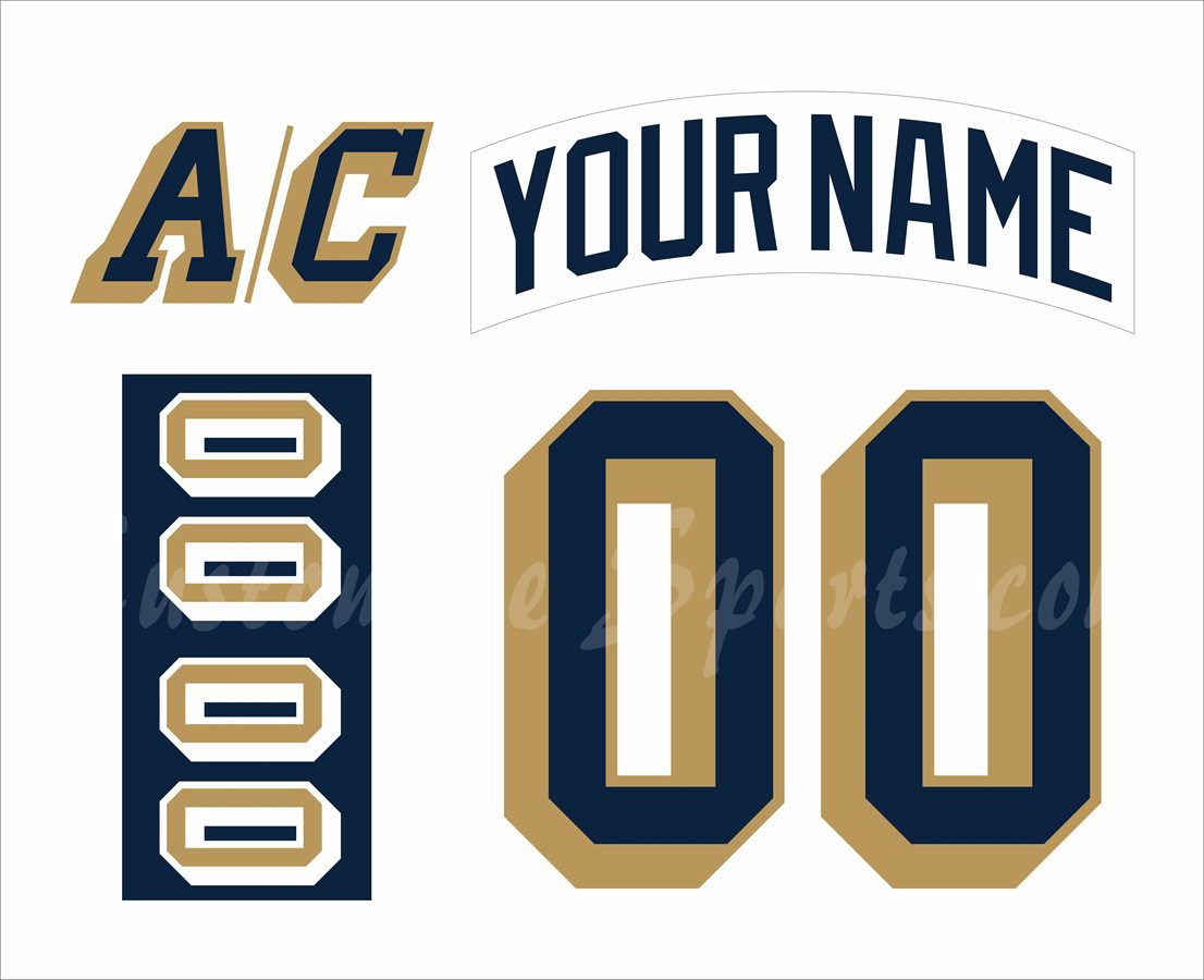NCAA Notre Dame Customized Number Kit For 1998-2004 Home Hockey Jersey