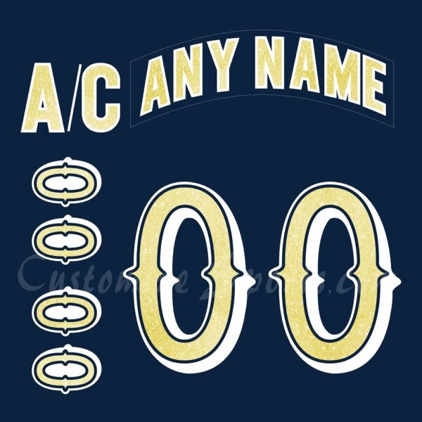 NCAA Notre Dame Customized Number Kit For 2016-Present Away Hockey Jersey