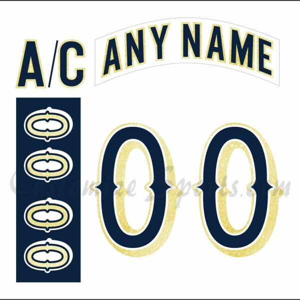 NCAA Notre Dame Customized Number Kit For 2016-Present Home Hockey Jersey