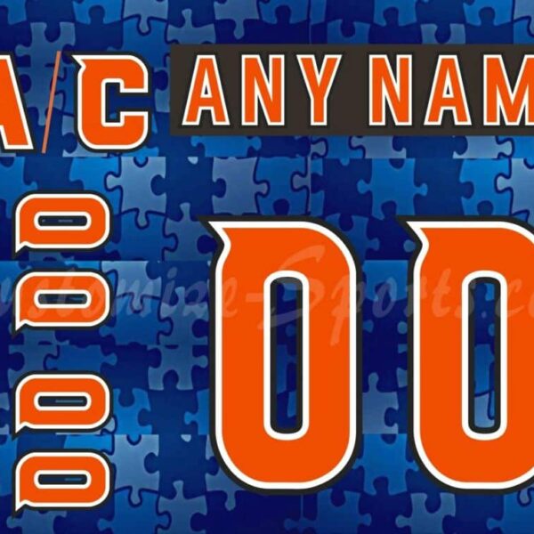 San Diego Gulls Customized Number Kit For 2015-2020 Autism Awareness Jersey