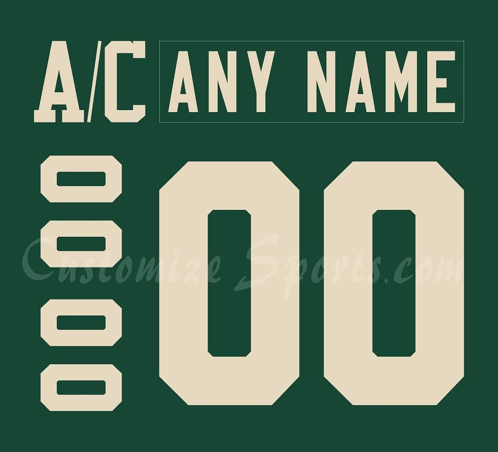 London Knights Customized Number Kit For 2011-2016 Green Jersey