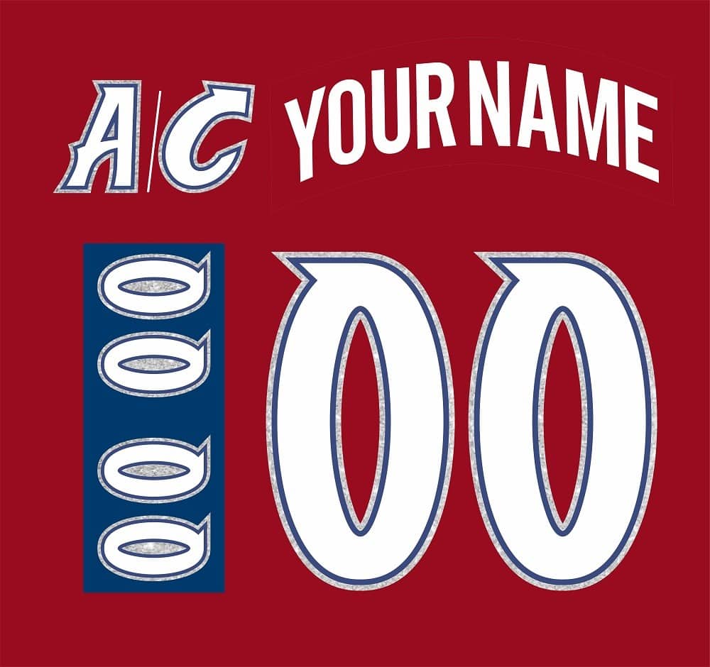 Colorado Avalanche Customized Number Kit For 90's Starter Red Jersey