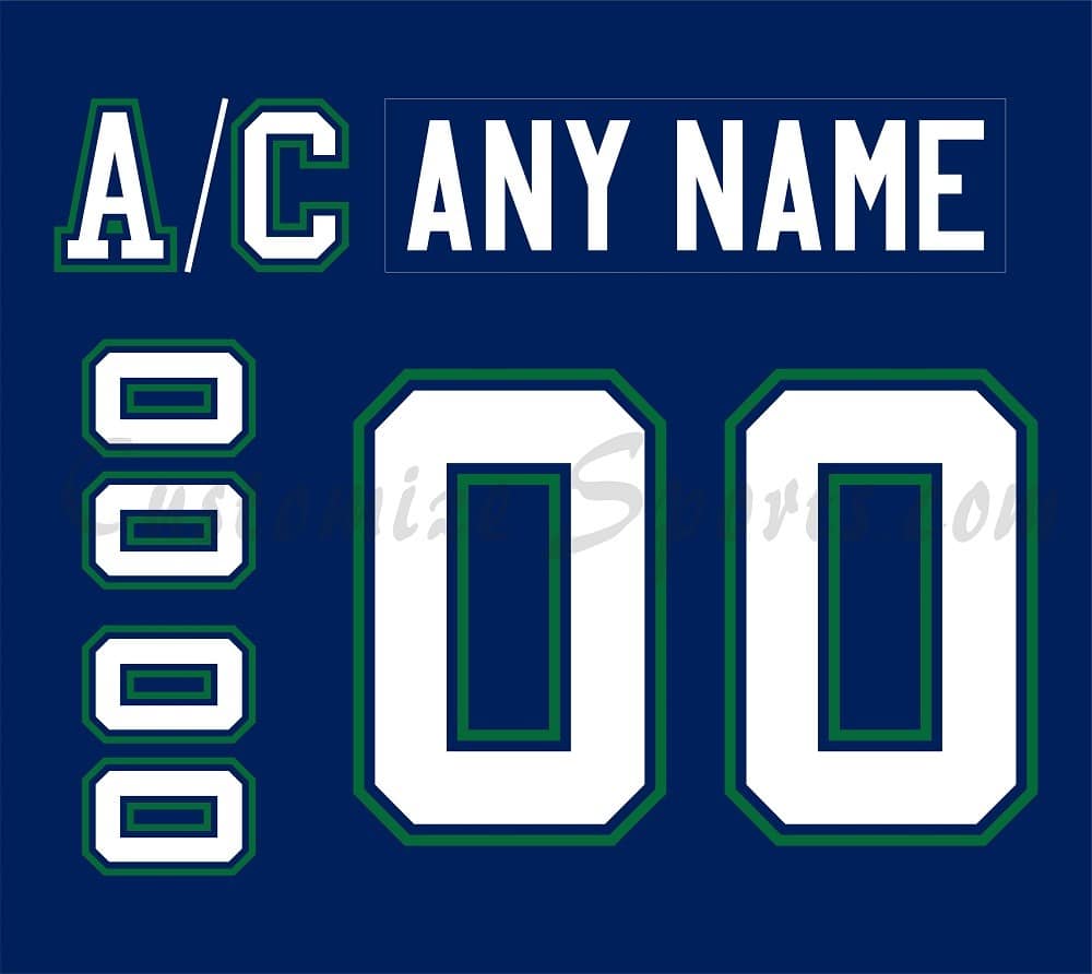 Plymouth Whalers Customized Number Kit For 1997-2009 Blue Jersey