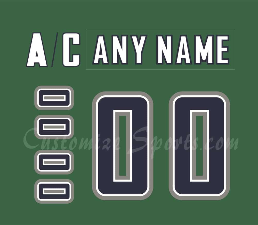 Plymouth Whalers Customized Number Kit For 2009-2015 Green Jersey