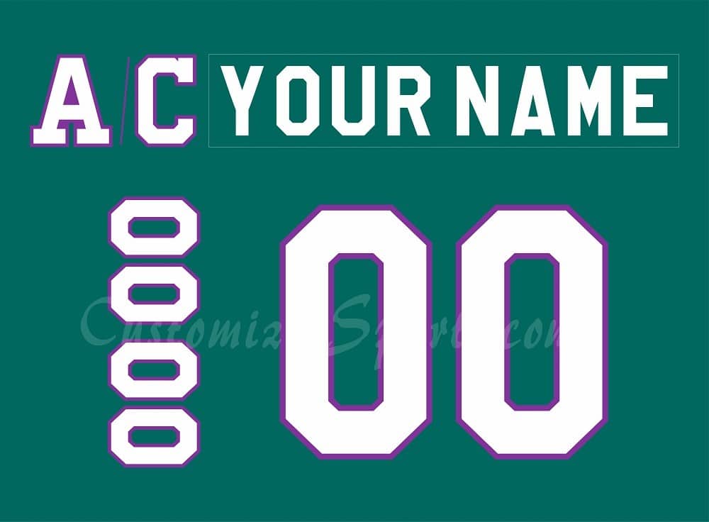 Kentucky Thoroughblades Customized Number Kit For 1996-1999 Teal Jersey