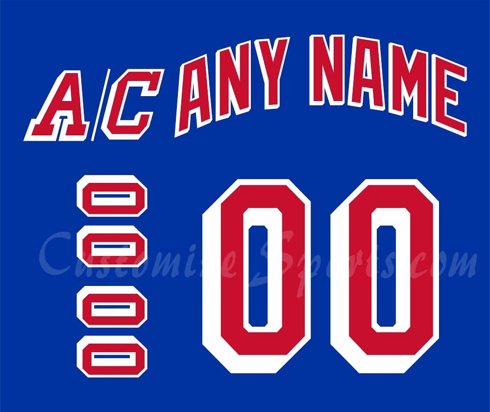 New York Rangers Customized Number Kit For 2003-2007 Away Jersey