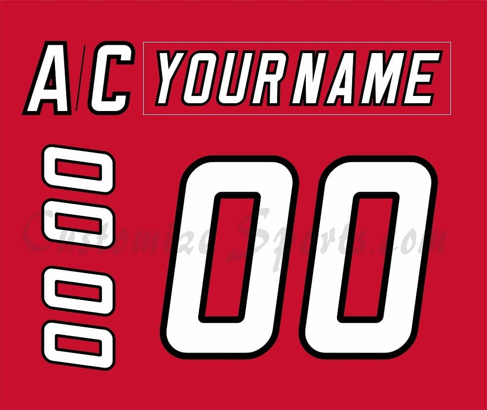 Carolina Hurricanes Customized Number Kit For 2000-2007 Away Red Jersey