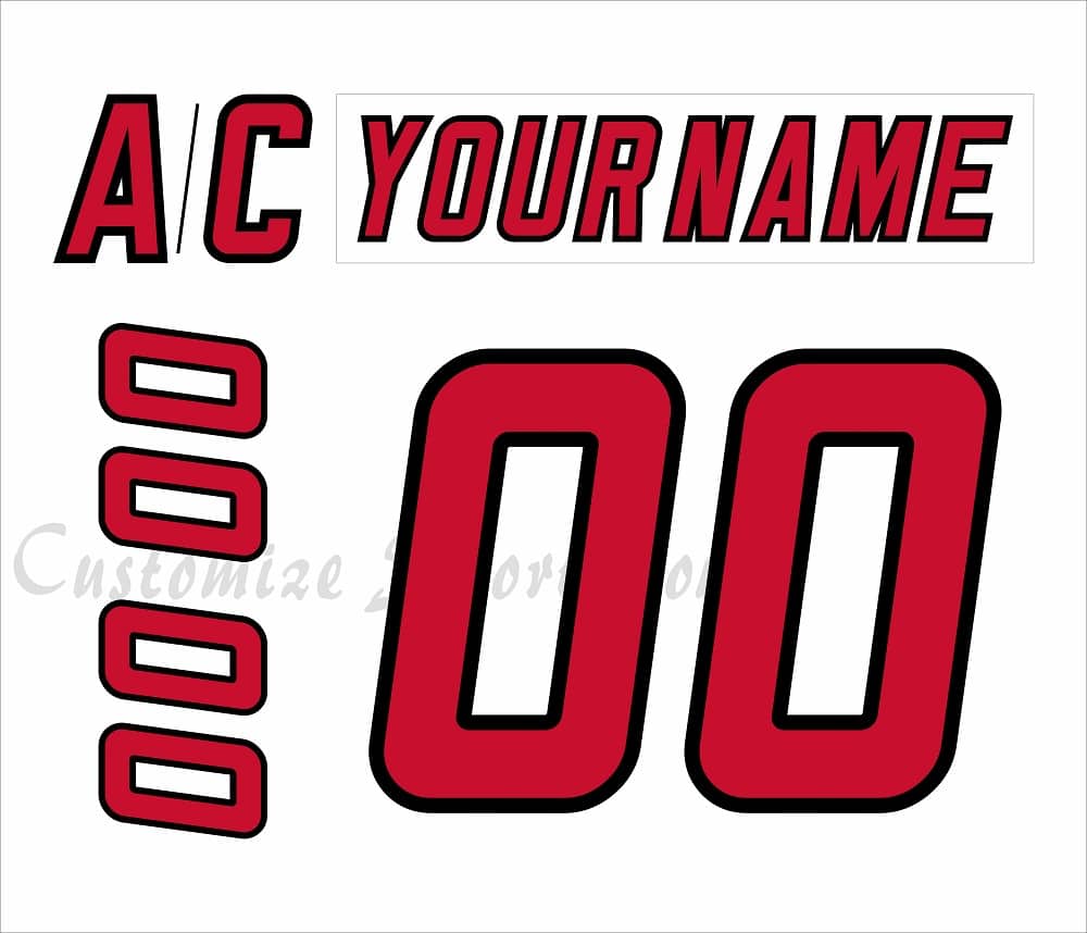 Carolina Hurricanes Customized Number Kit For 2000-2007 Home White Jersey